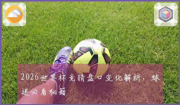 2026世界杯竞猜盘口变化解析，球迷必看秘籍